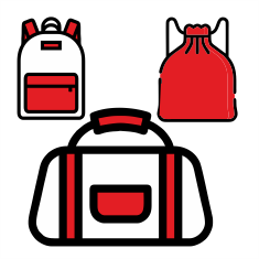 Backpacks, sports and drawstring bags with logo
