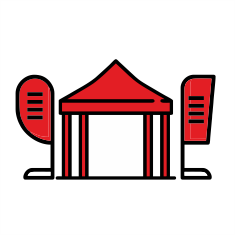 advertising flag crest with logo