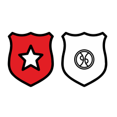 Pins and badges with logo