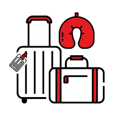 Travel bags, trolleys and accessories with logo